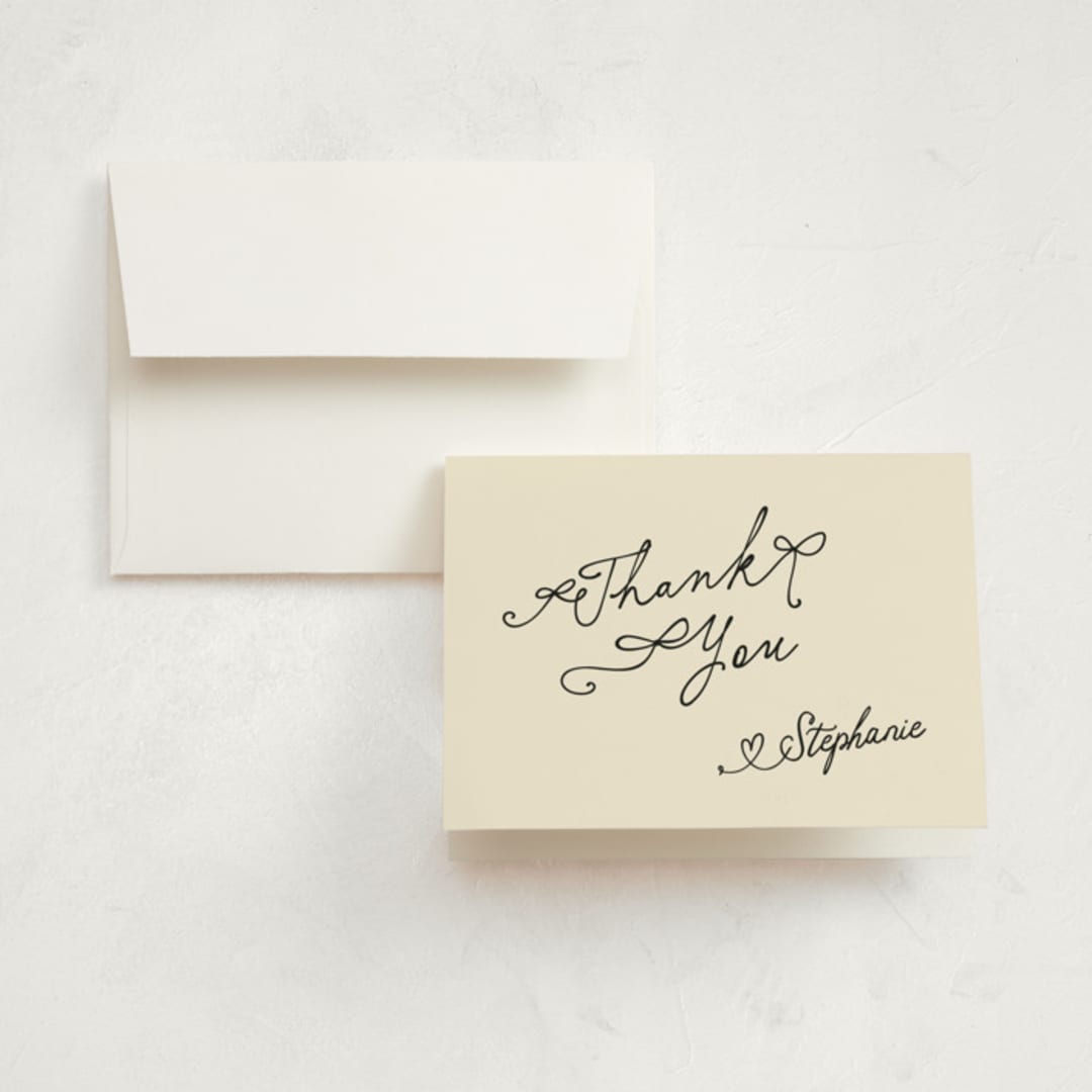 "Take a bow" - Graduation Thank You Cards in Bamboo by Creo Study - Front