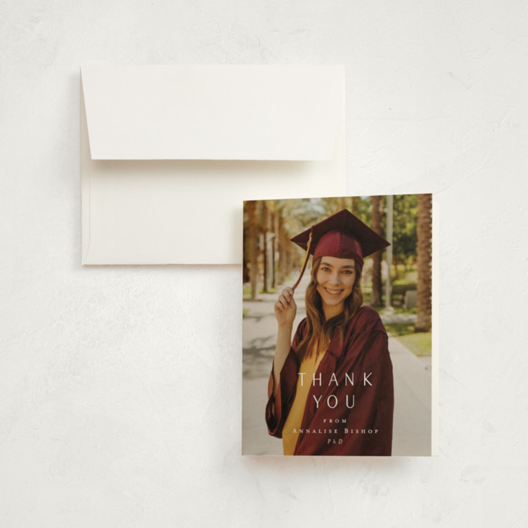 "straight up" - Graduation Thank You Cards in Vanilla by Ani Somi - Front