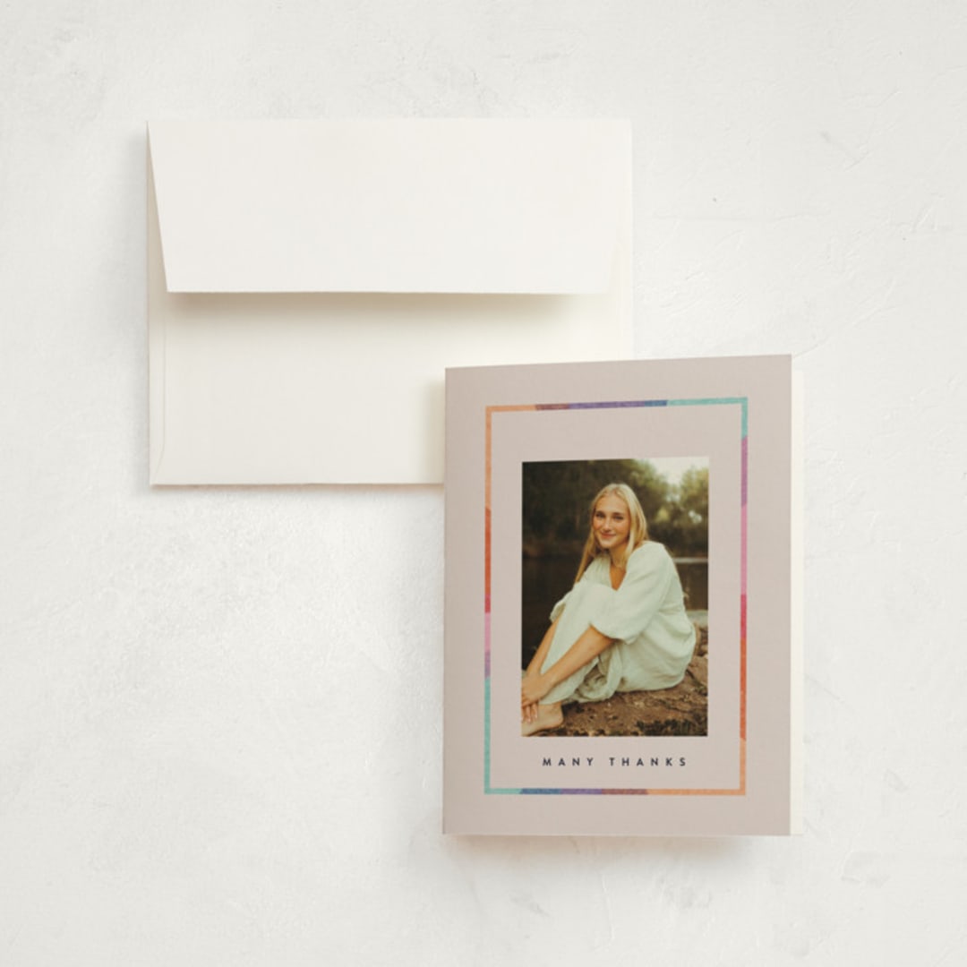 "candy rainbow" - Graduation Thank You Cards in Petal by Carrie Moradi - Front