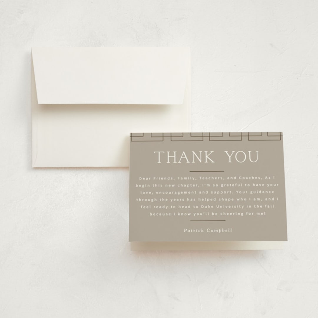 "Simply" - Graduation Thank You Cards in Chocolate by Lisa Assenmacher - Front