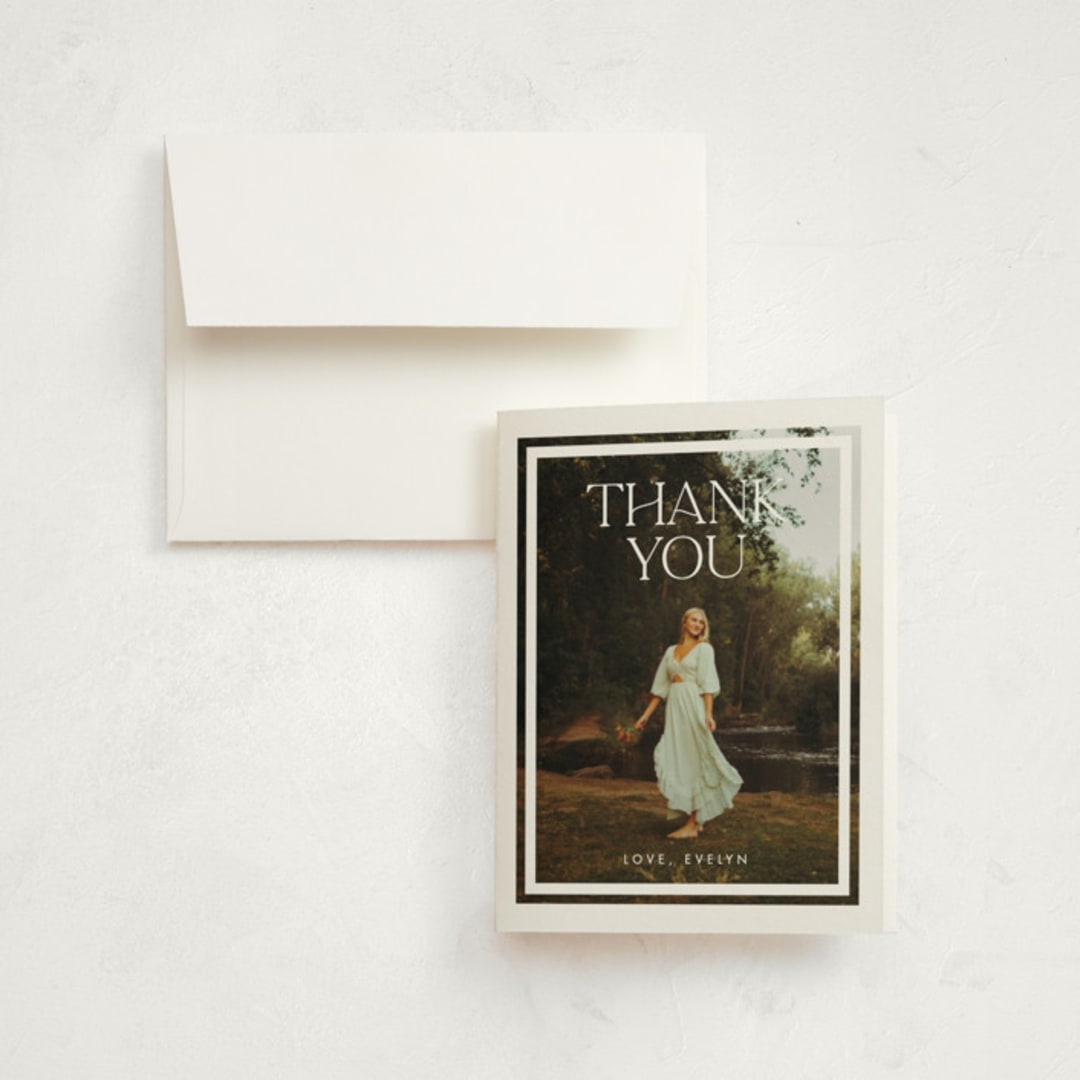 "Structural" - Graduation Thank You Cards in Snowdrop by Snow and Ivy - Front
