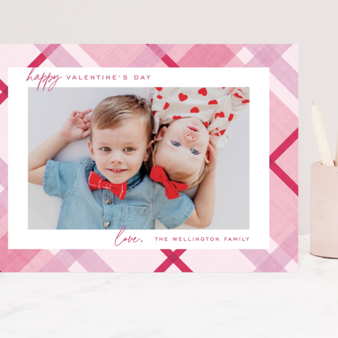 "Happy Plaid" - Valentine's Day Cards in Candy by Erin German - Front