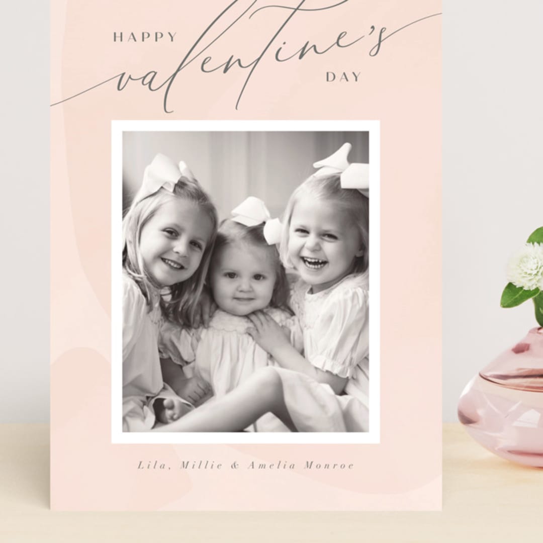 "Delight" - Valentine's Day Cards in Blush by Nicoletta Savod - Front