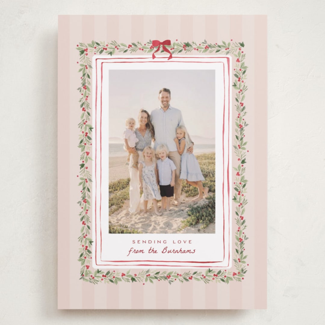 "Coastal Garland" - Valentine's Day Cards in Beach Rose by Everett Paper Goods - Front