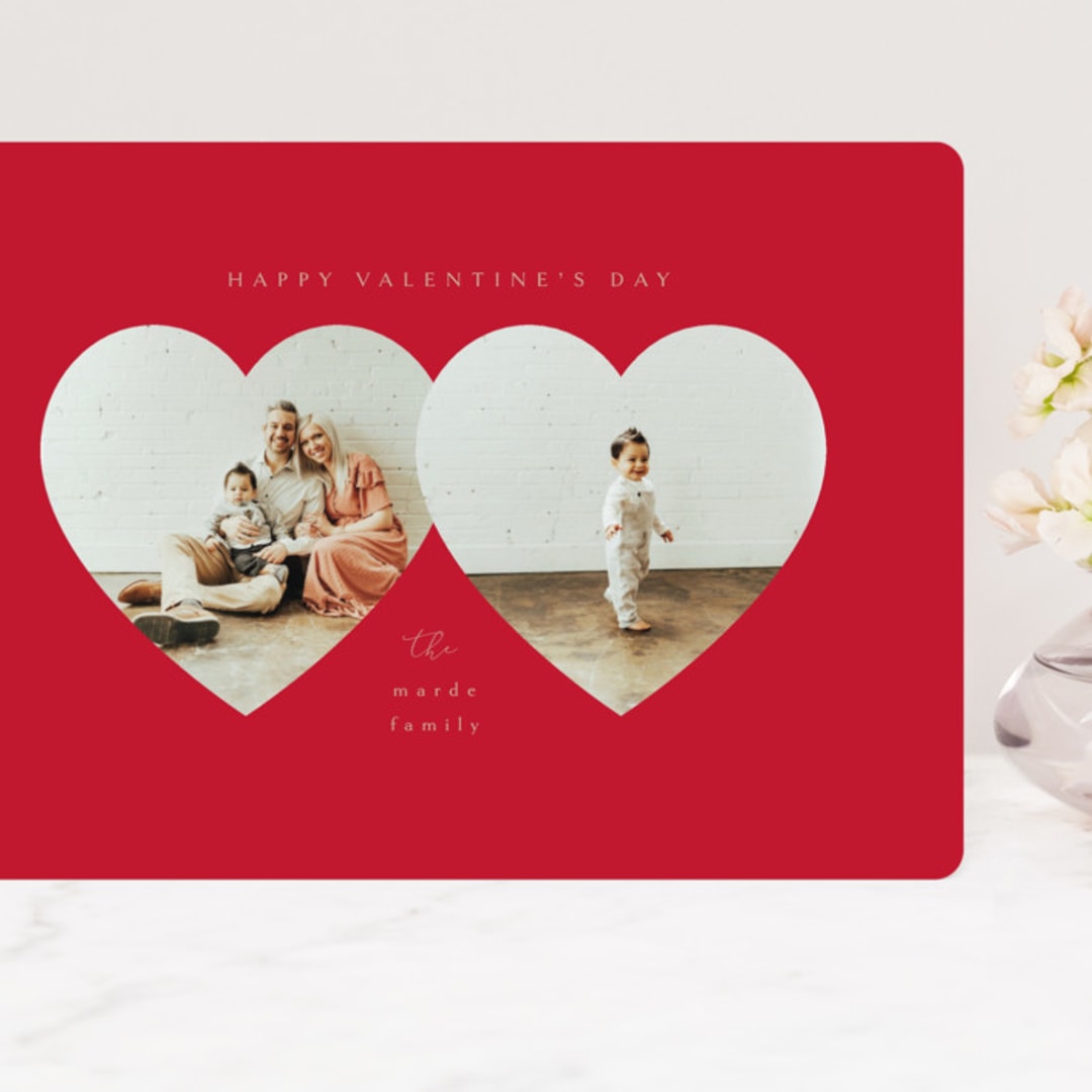 "Heart Frames" - Valentine's Day Cards in Cherry by Kanika Mathur - Front