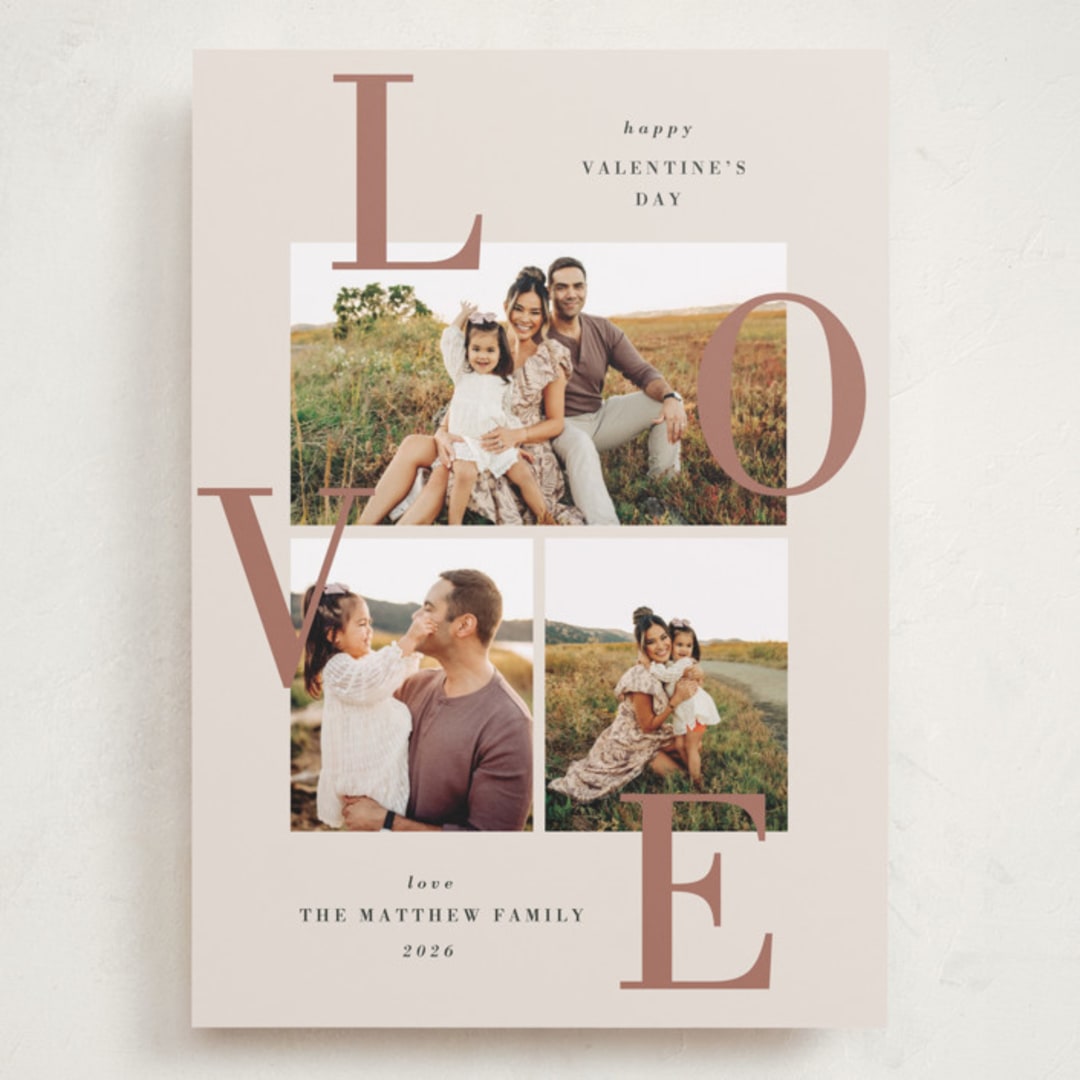 "Scattered Love" - Valentine's Day Cards in Latte by Oma N. Ramkhelawan - Front