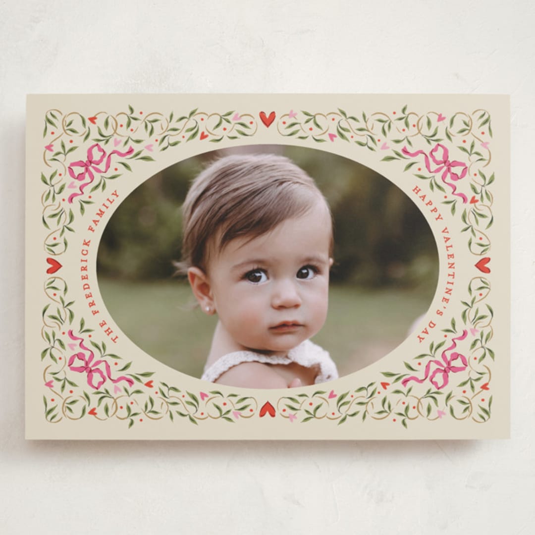 "Corner Bow Frame" - Valentine's Day Cards in Latte by Jackie Crawford - Front
