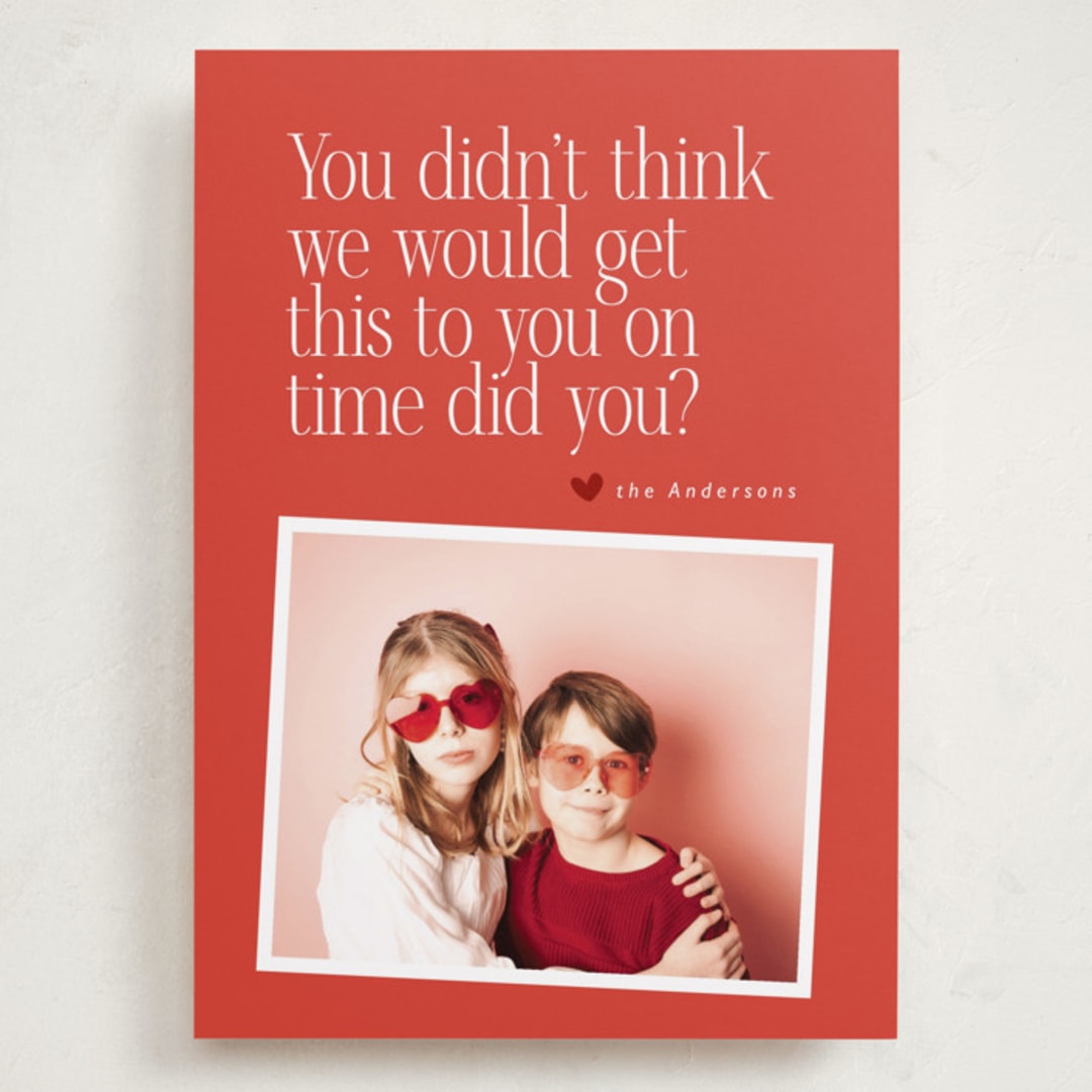 "Belated" - Valentine's Day Cards in Rose by Hudson meet Rose - Front