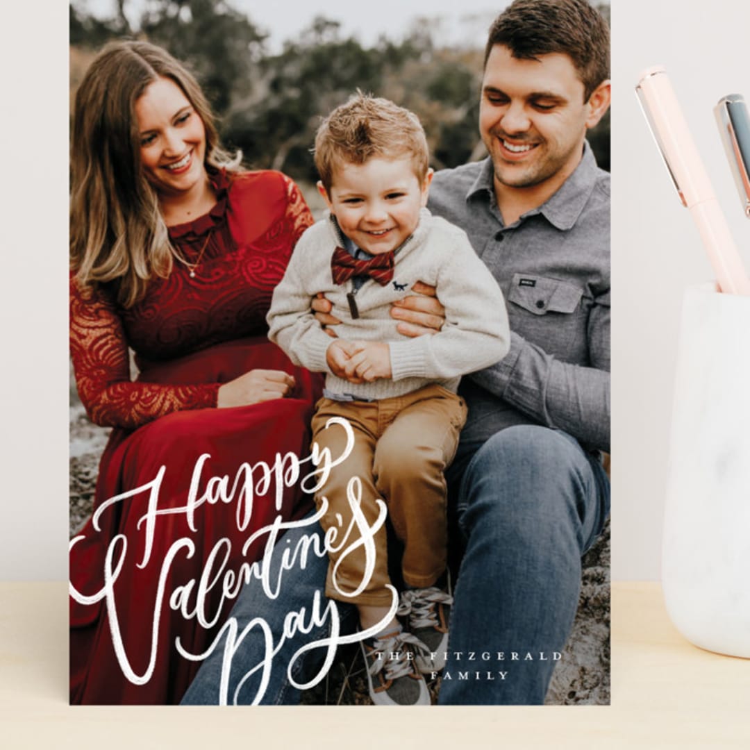 "Happy Day Script" - Valentine's Day Cards in Cloud by Wildfield Paper Co - Front