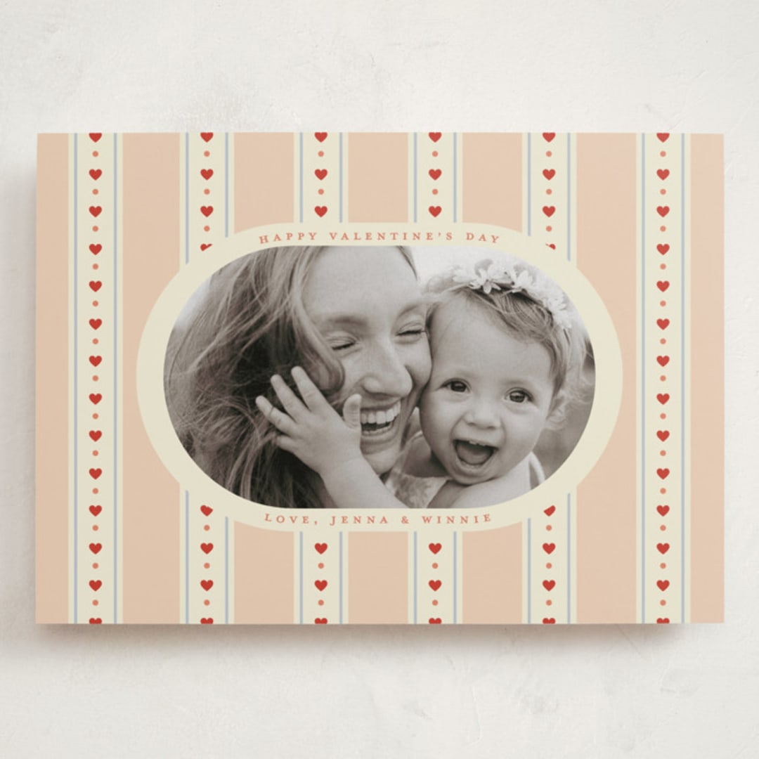 "Penelope" - Valentine's Day Cards in Peach by Ellen Schlegelmilch - Front