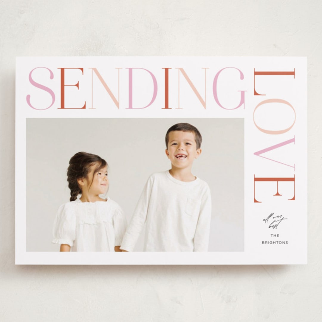"Moderne" - Valentine's Day Cards in Pinks by Ellen Schlegelmilch - Front