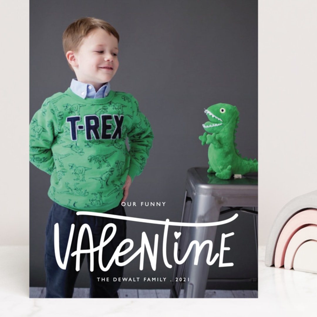 "Our Funny Valentine" - Valentine's Day Cards in Crimson by Bethany Anderson - Front