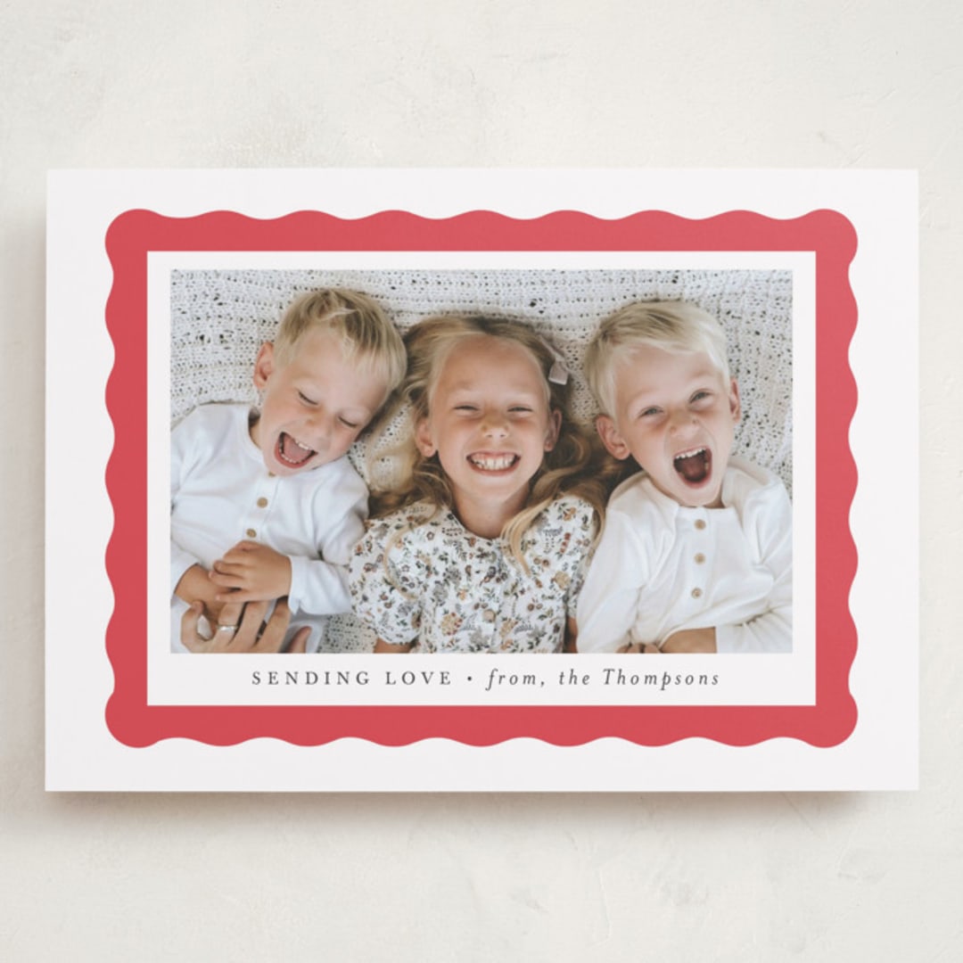 "scallop edge" - Valentine's Day Cards in Crimson by Sara Hicks Malone - Front