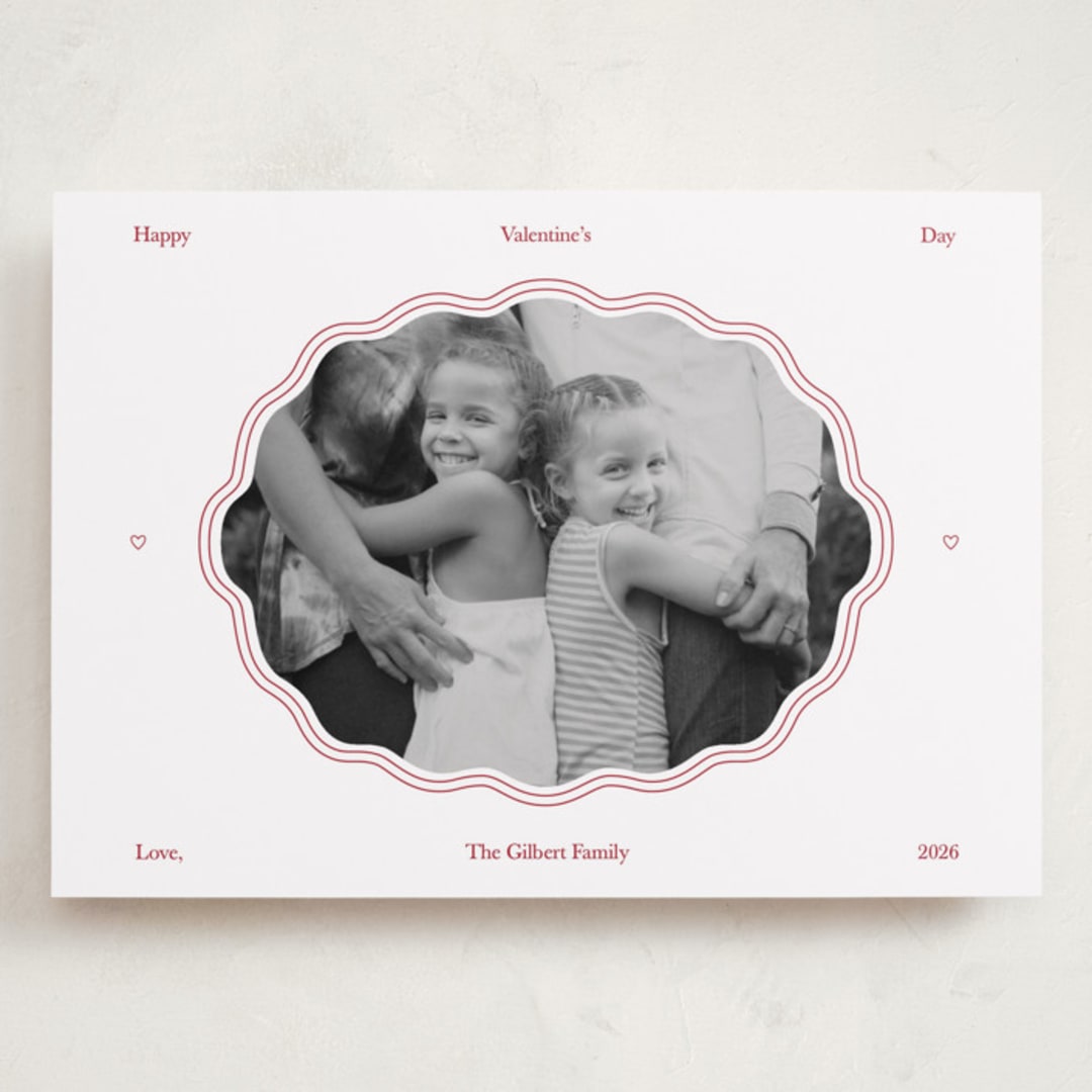 "Modern Squiggle Frame" - Valentine's Day Cards in Snow by Danielle Nakashima - Front