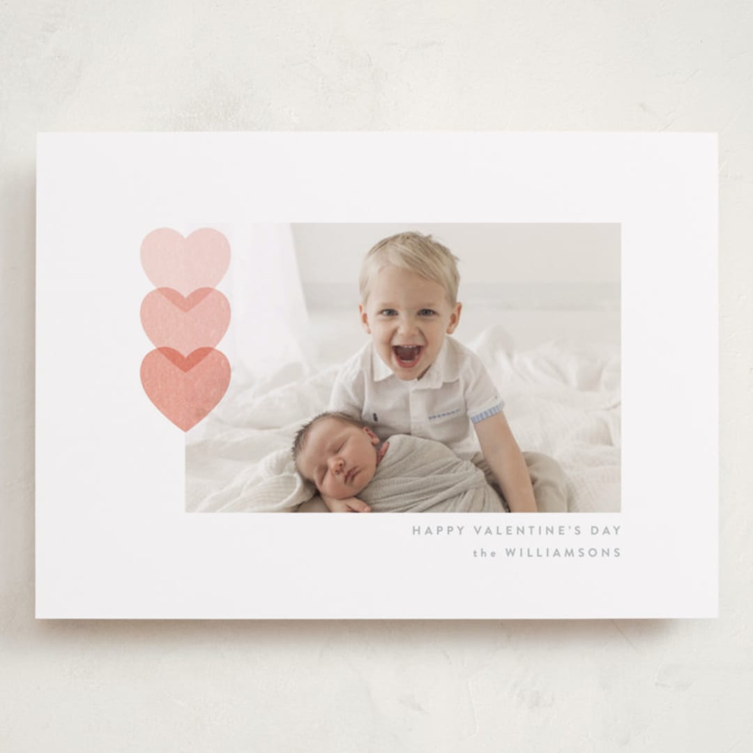 "Love Hearts" - Valentine's Day Cards in Peach by Hudson meet Rose - Front