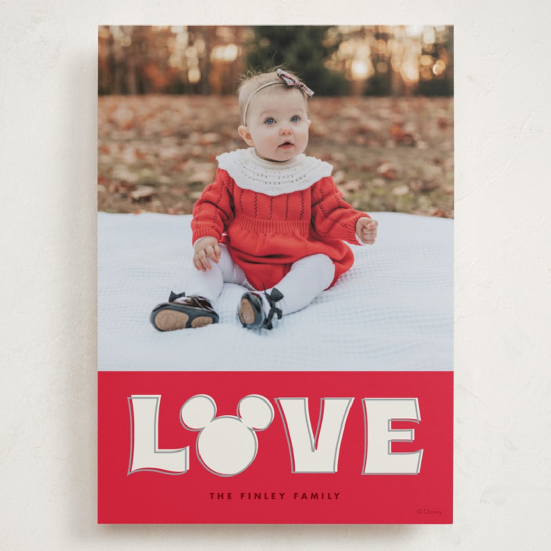 "Disney's Mickey Mouse Big Love" - Valentine's Day Cards in Cherry by Baumbirdy - Front