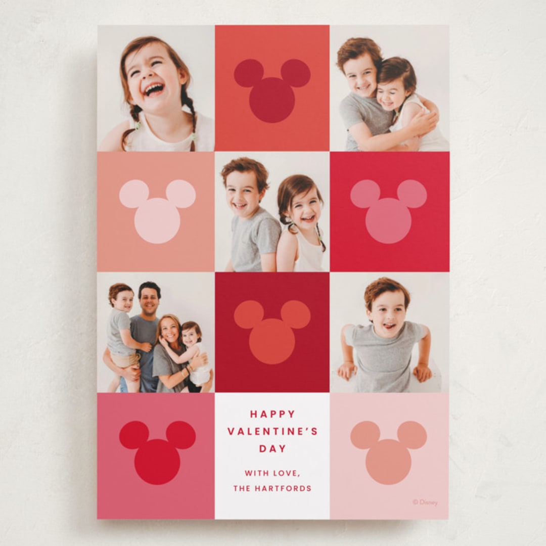 "Vibrant Disney Mickey" - Valentine's Day Cards in Cranberry by Ellen Schlegelmilch - Front