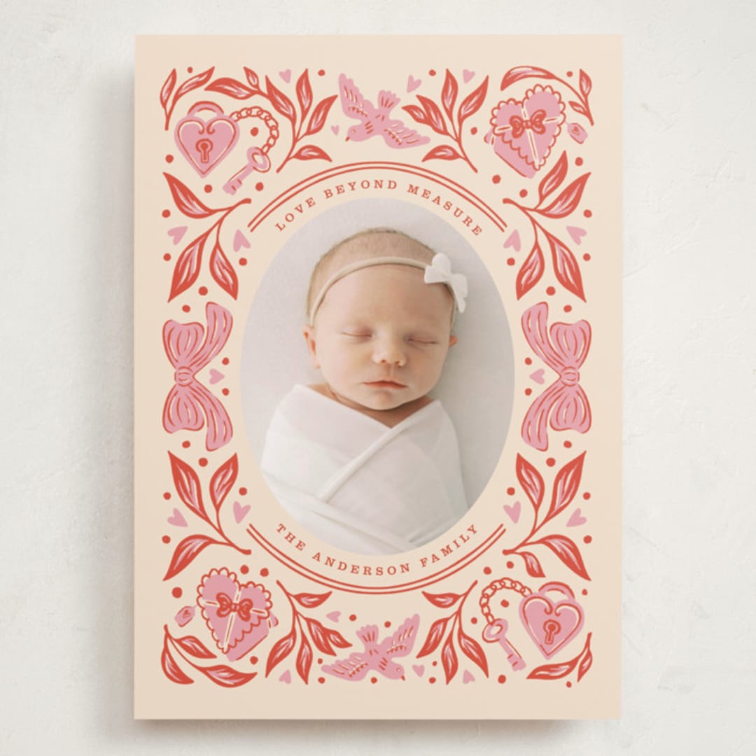 "Valentine Doodles" - Valentine's Day Cards in Carnation by Megan Cash - Front