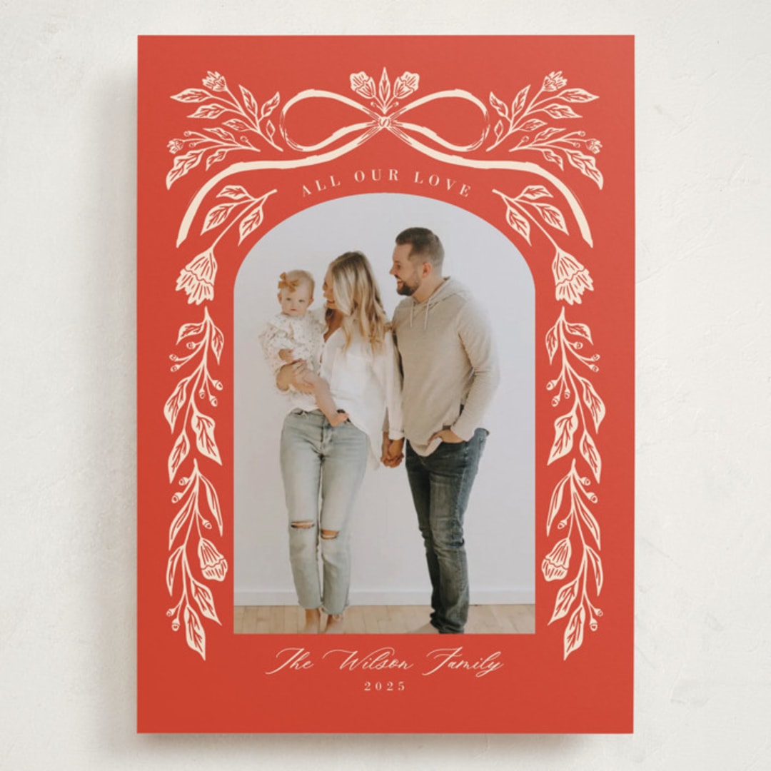 "Vintage ribbon" - Valentine's Day Cards in Cherry by Megan Cash - Front