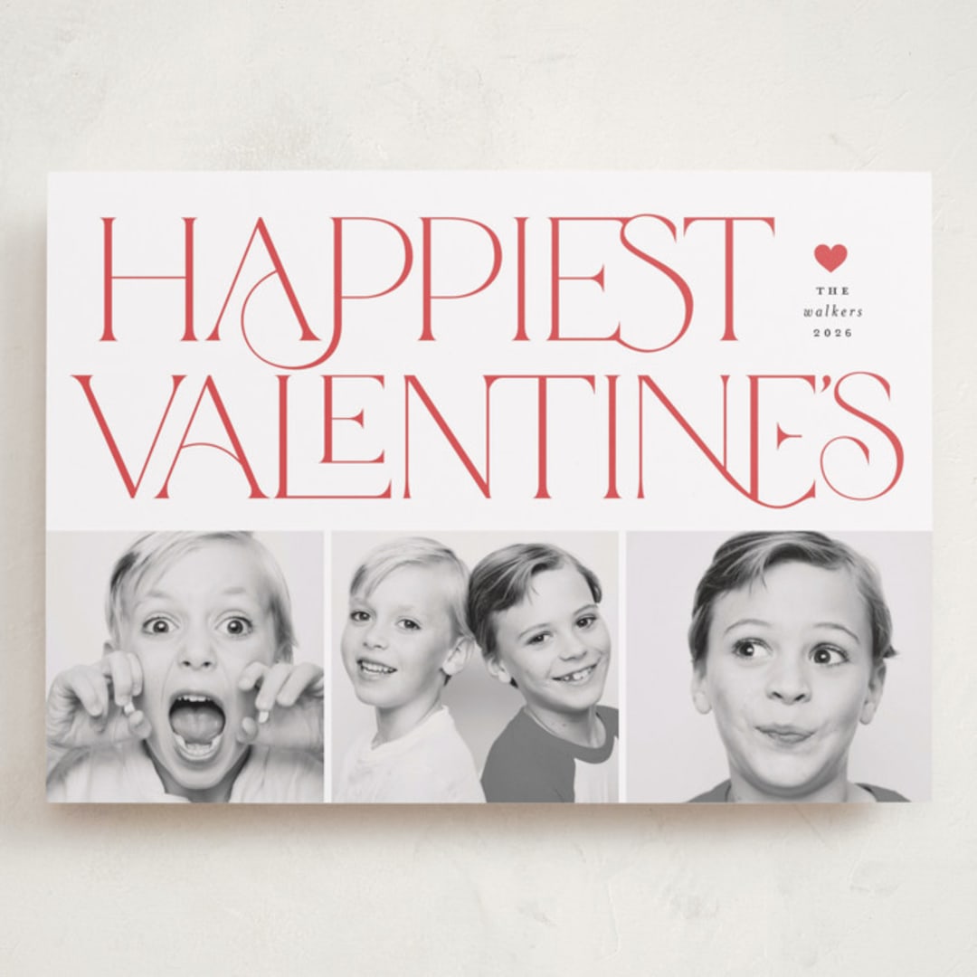 "happiest valentine's" - Valentine's Day Cards in Rose by Laura Hamm - Front
