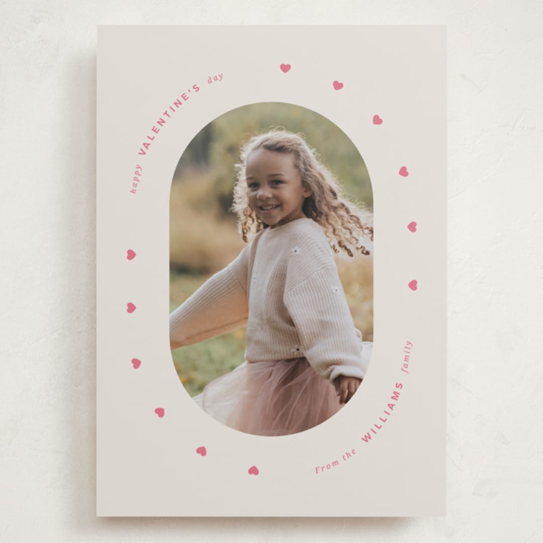 "Oval Valentine" - Valentine's Day Cards in Sand by Kristin Oliversen - Front