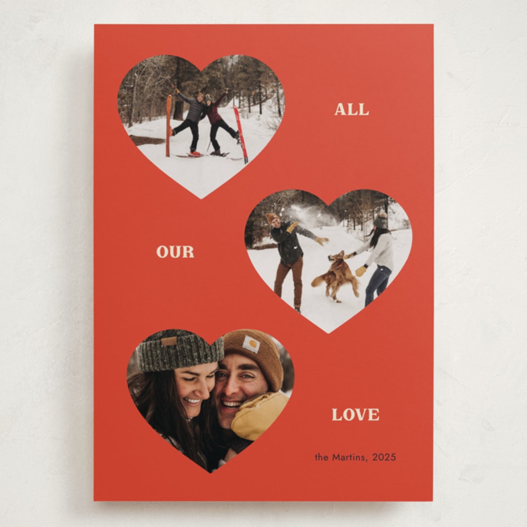 "ThreeHearts" - Valentine's Day Cards in Cherry by Ani Somi - Front