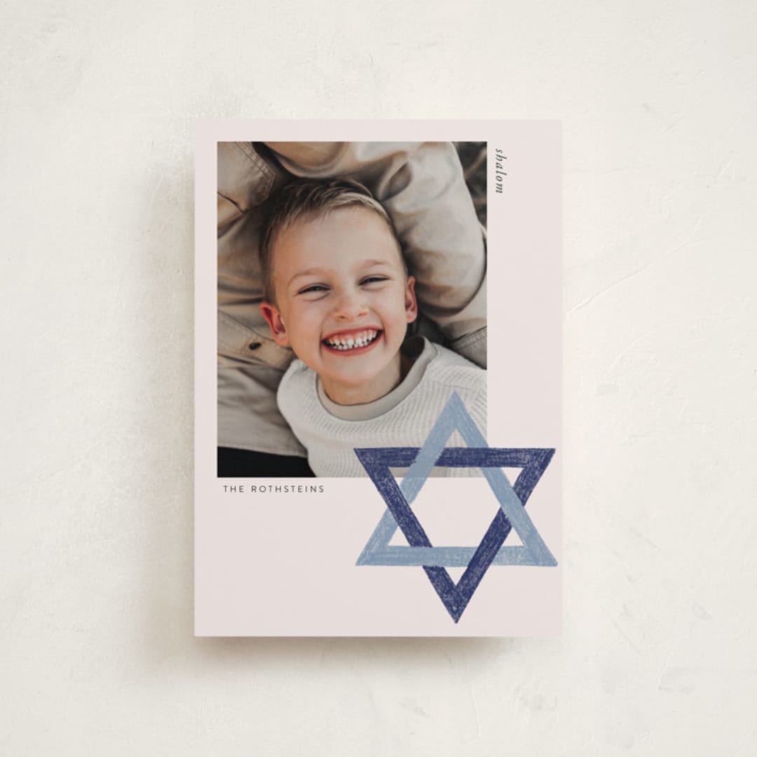 "Star of David" - Hanukkah Cards in Blue Spruce by Annie Montgomery - Front