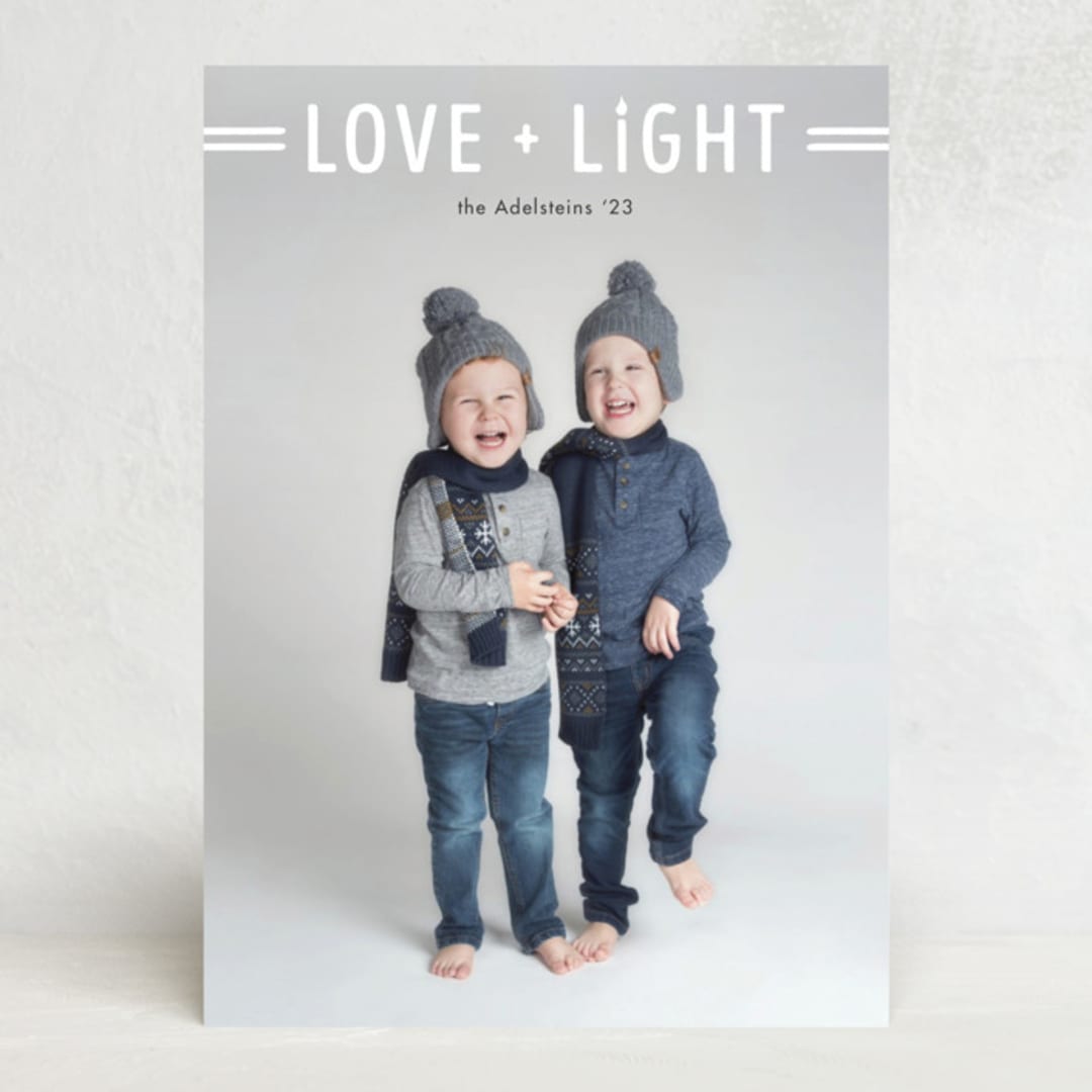 "Love + Light" - Hanukkah Cards in Sugar by Jen Banks - Front