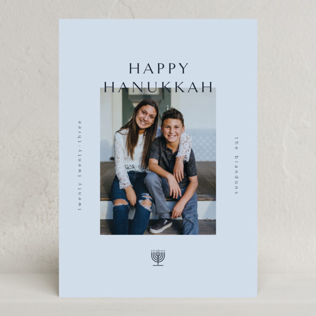 "Minimalist Hanukkah" - Hanukkah Cards in Reflection by Corinne Malesic - Front