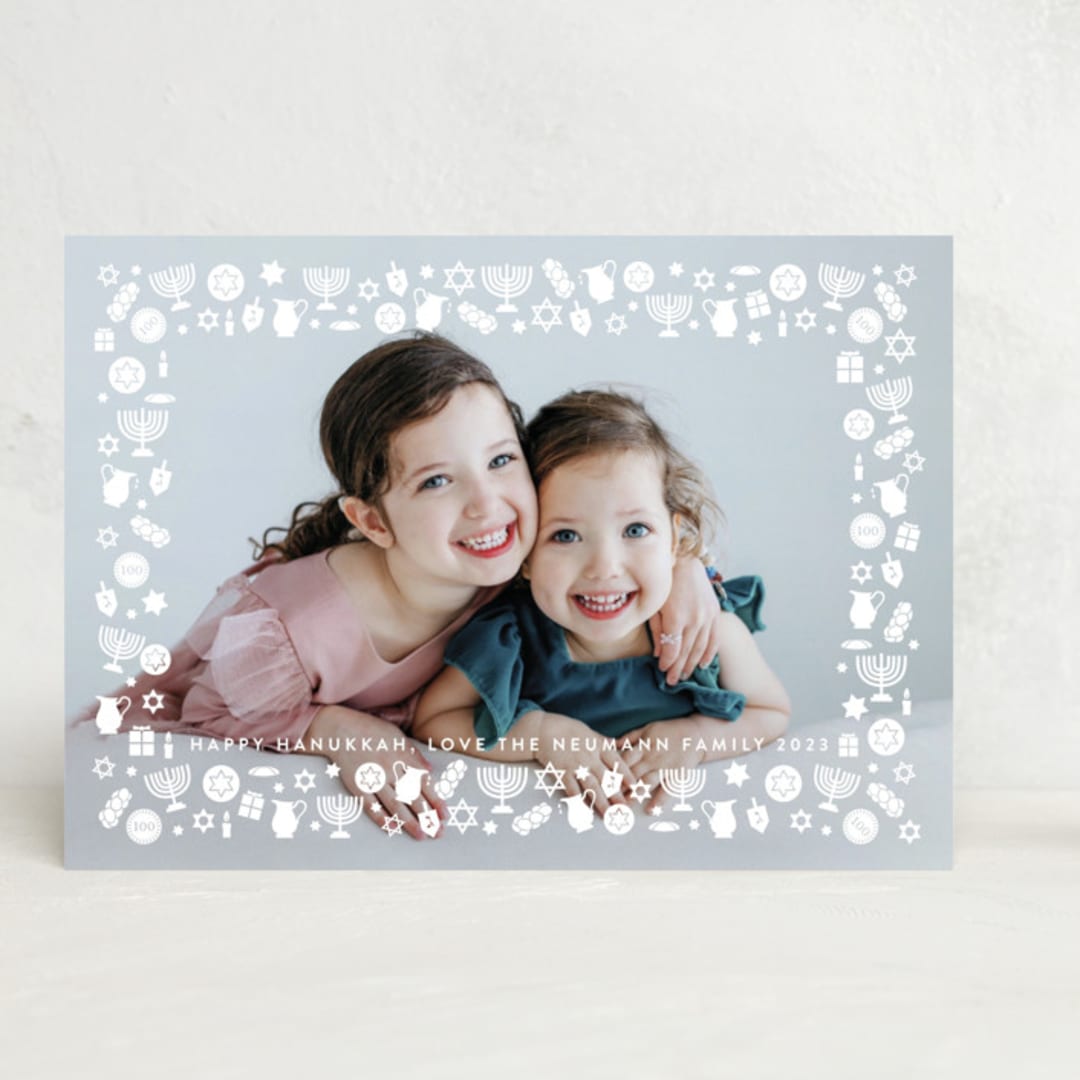 "Hanukkah Frame" - Hanukkah Cards in Snow by Becky Nimoy - Front