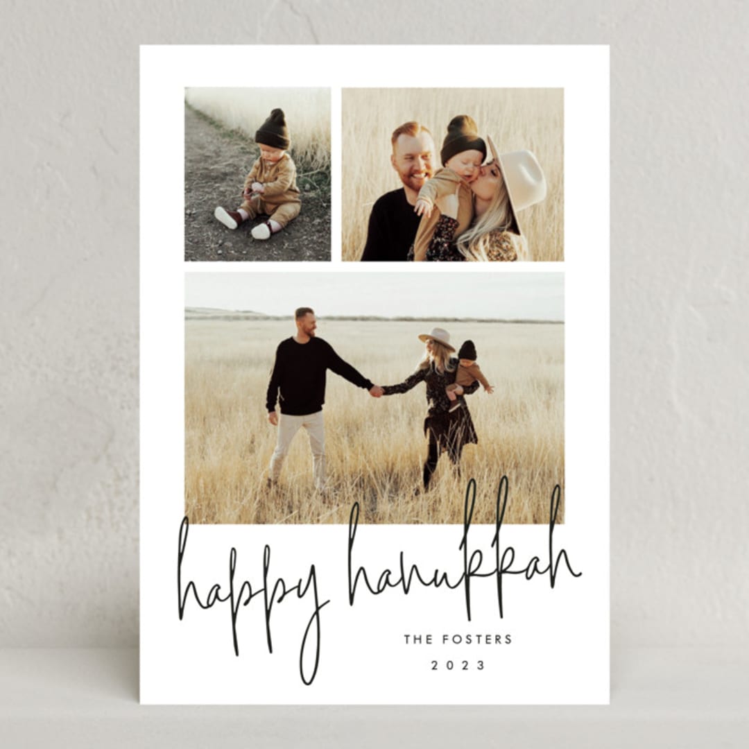"Photo shoot" - Hanukkah Cards in Cotton by Stacey Meacham - Front