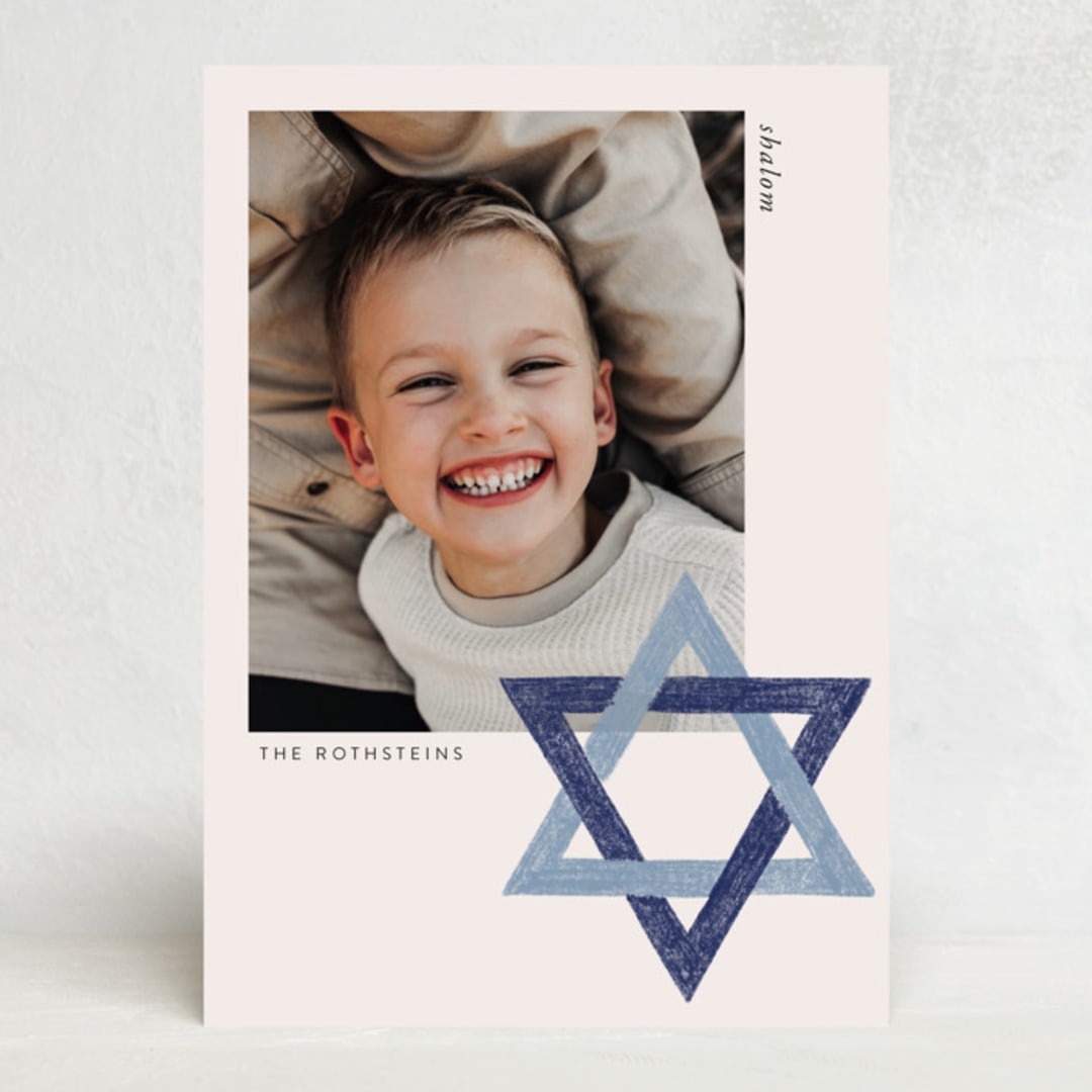 "Star of David" - Hanukkah Cards in Blue Spruce by Annie Montgomery - Front