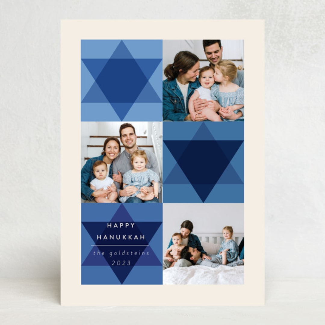 "Mod Star" - Hanukkah Cards in Cerulean by Morgan Kendall - Front