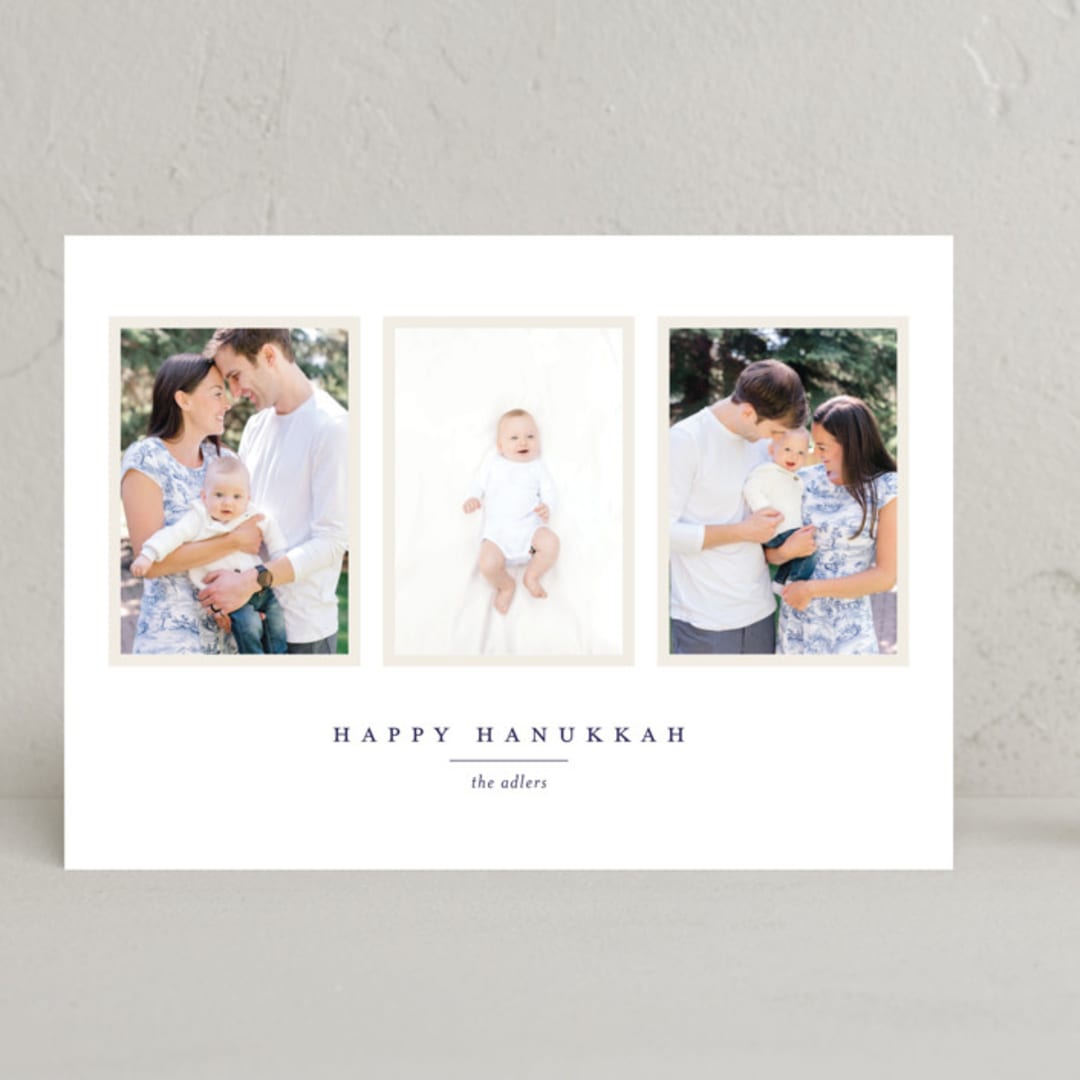 "Hanukkah" - Hanukkah Cards in Sapphire by Alexandra Cohn - Front