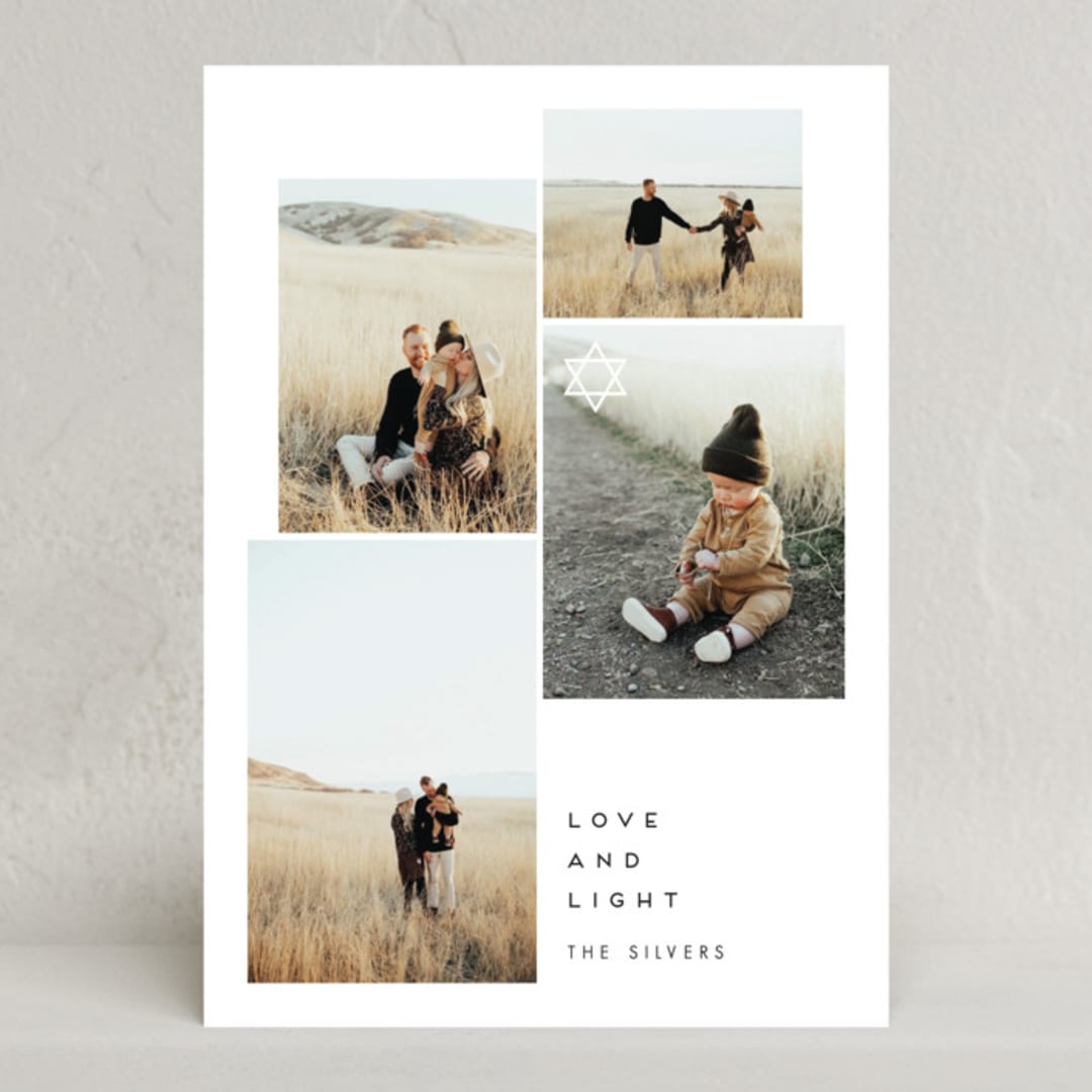 "Love Light" - Hanukkah Cards in Onyx by Erin Deegan - Front