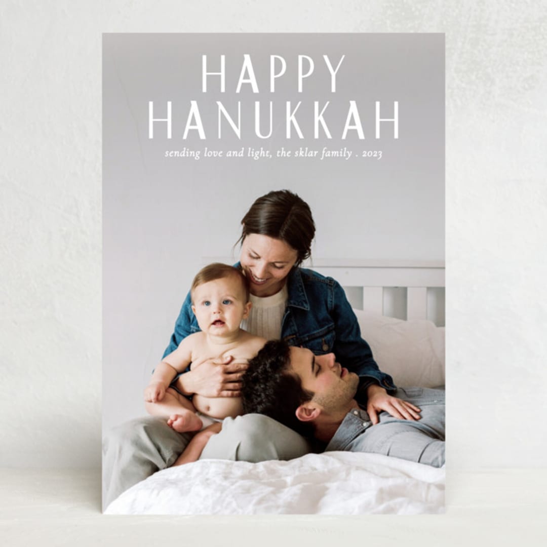 "sending love and light" - Hanukkah Cards in Snow by Liz Conley - Front