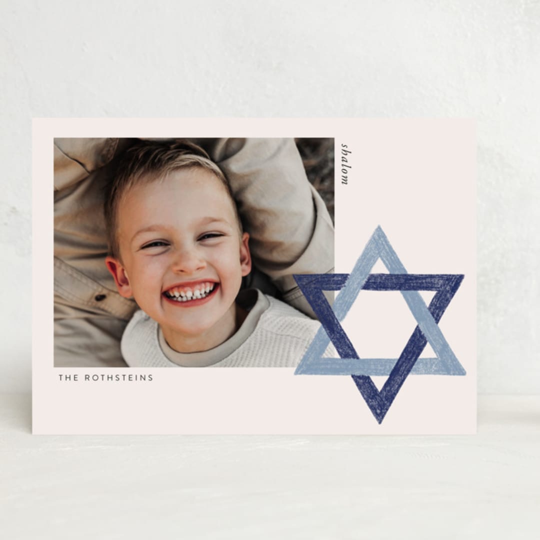 "Star of David" - Hanukkah Cards in Blue Spruce by Annie Montgomery - Front