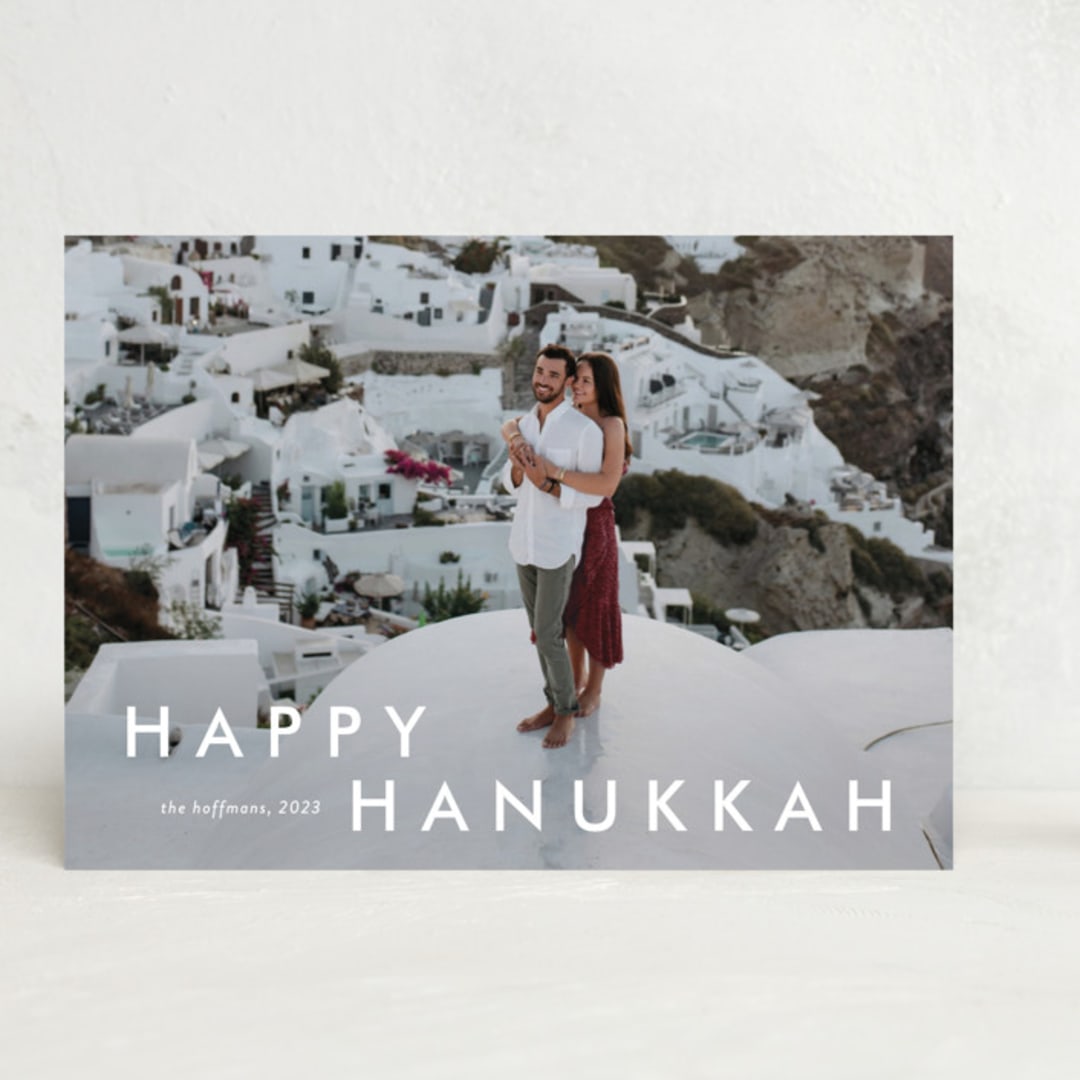 "Happy moments" - Hanukkah Cards in Cotton by Stacey Meacham - Front