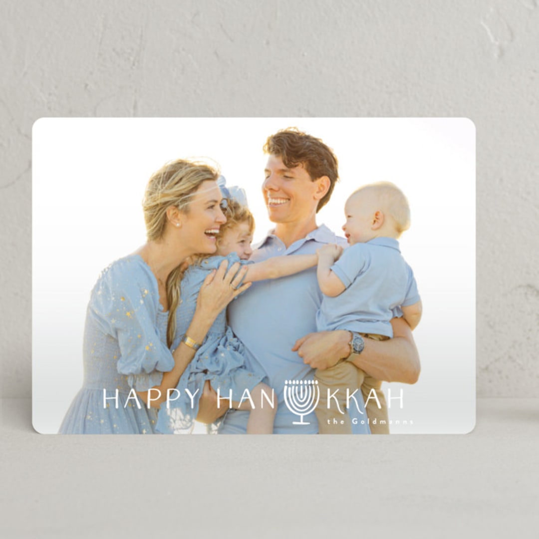 "Sketched Menorah" - Hanukkah Cards in Sky by Tamara Hilje - Front