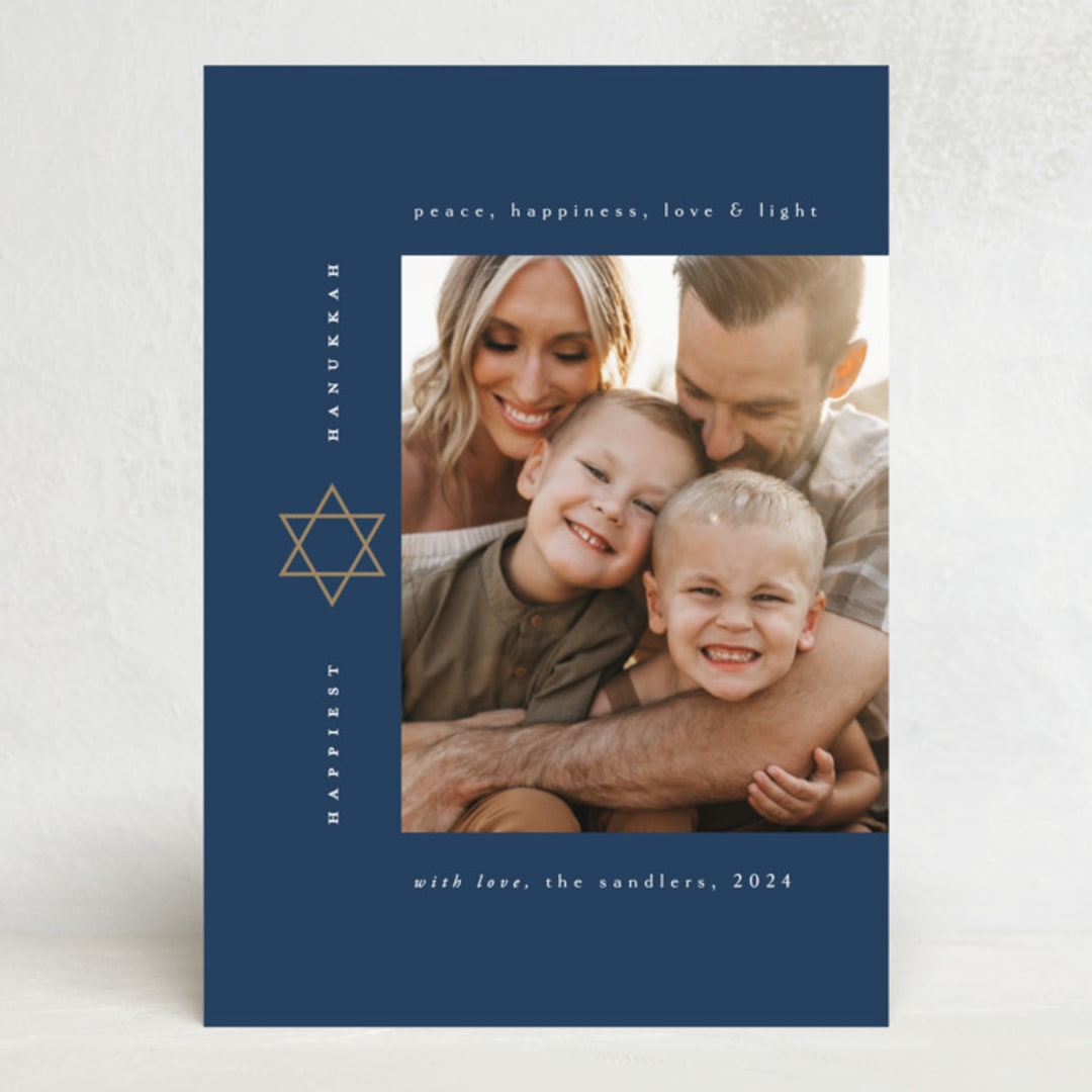 "Modern Star of David" - Hanukkah Cards in Tallit by Ana de Sousa - Front