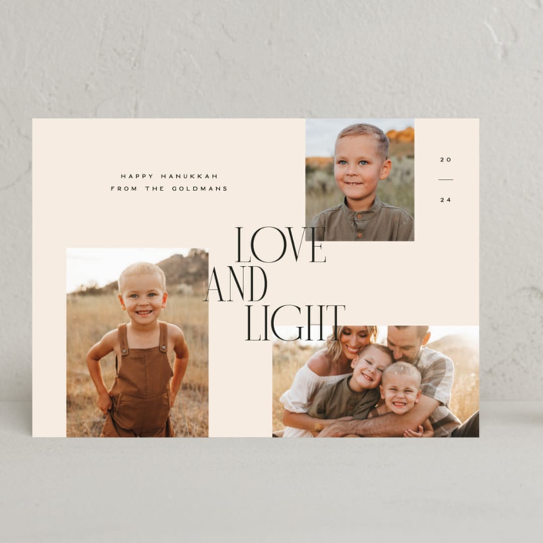 "Trio" - Hanukkah Cards in Cream by Ellen Schlegelmilch - Front