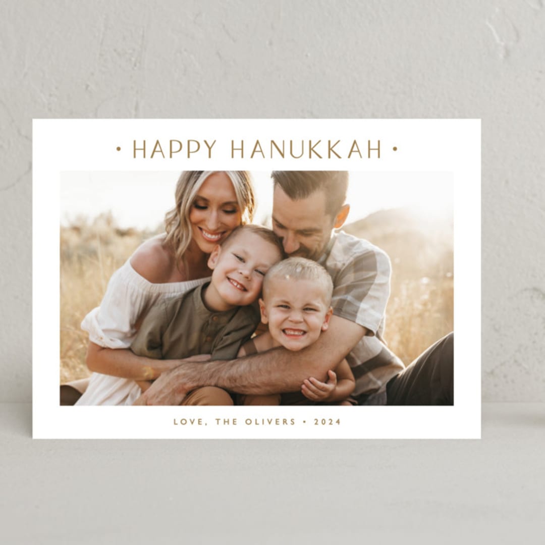 "Dotted" - Hanukkah Cards in Caramel by Carolyn MacLaren - Front