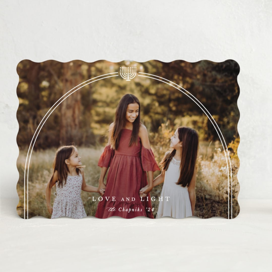 "Scalloped Frame" - Hanukkah Cards in Wintermint by Mansi Verma - Front