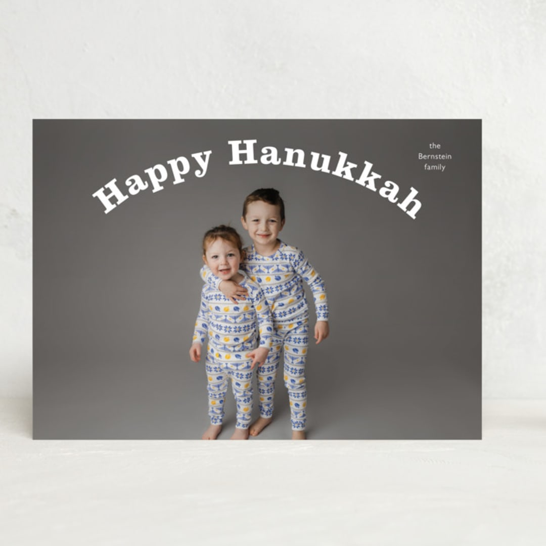 "Curved Type" - Hanukkah Cards in Starlight by Benita Crandall - Front
