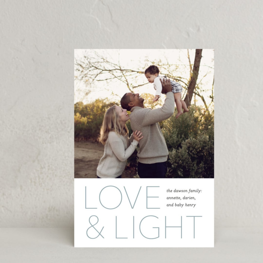 "Love and Light" - Hanukkah Cards in Lake by Laura Condouris - Front