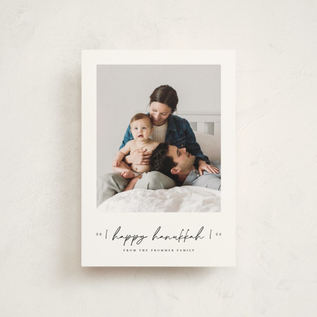 "Scripted Hanukkah" - Hanukkah Cards in Snow by Liz Conley - Front