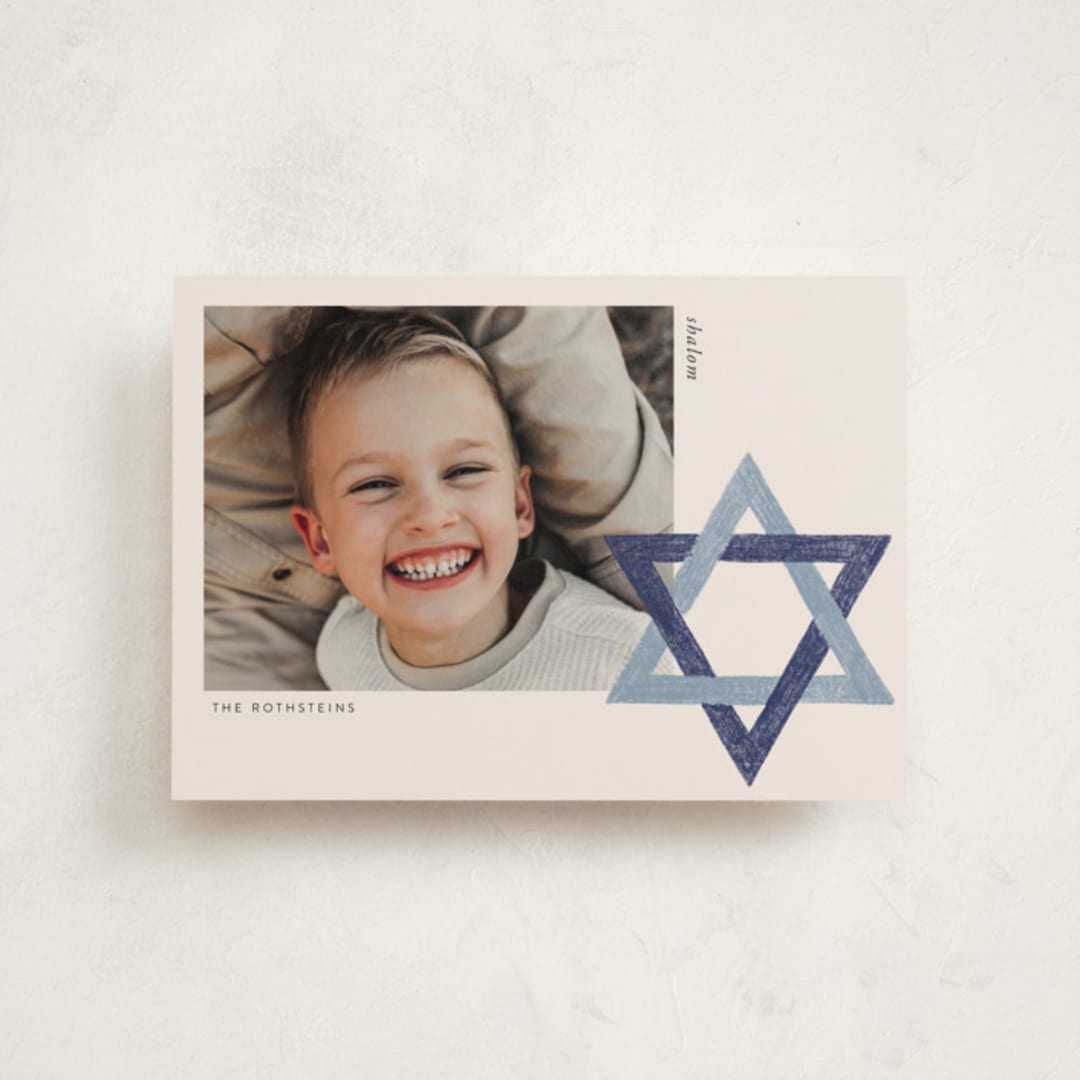 "Star of David" - Hanukkah Cards in Blue Spruce by Annie Montgomery - Front
