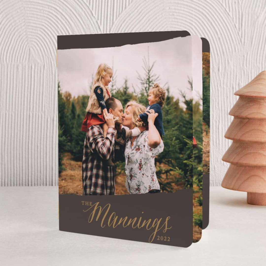 "Painted Frame" - Holiday Booklette Cards in Chocolate by Alston Foster - Front
