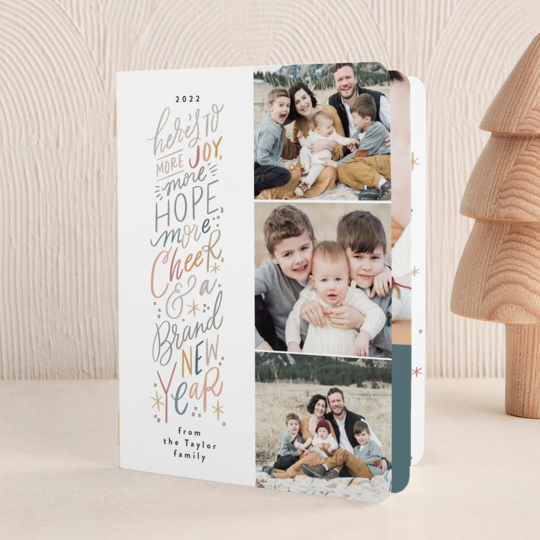 "More New Year" - Holiday Booklette Cards in Cedar by Alethea and Ruth - Front