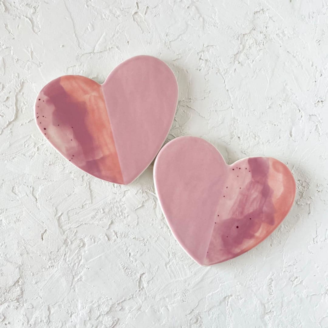 Abstract Heart Coaster Set